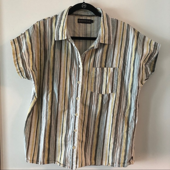 United By Blue Stripe Short-Sleeve Button-Down (L) - Picture 2 of 5